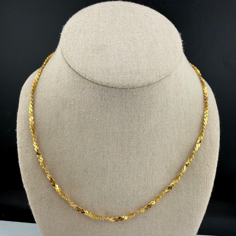 Vintage HCT Necklace Gold Sterling Silver S-Link Chain Italy 18”